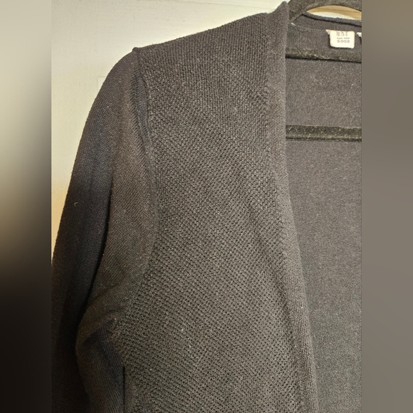 Gap Black Cotton Open Front Long Sleeve Waffle Knit Front Cardigan Sz S EUC - Picture 6 of 13